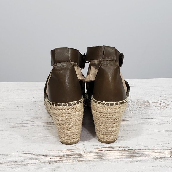 Gap  Peep Toe  Suede Espadrille Wedge Sandals  Size 9 - Picture 2 of 5